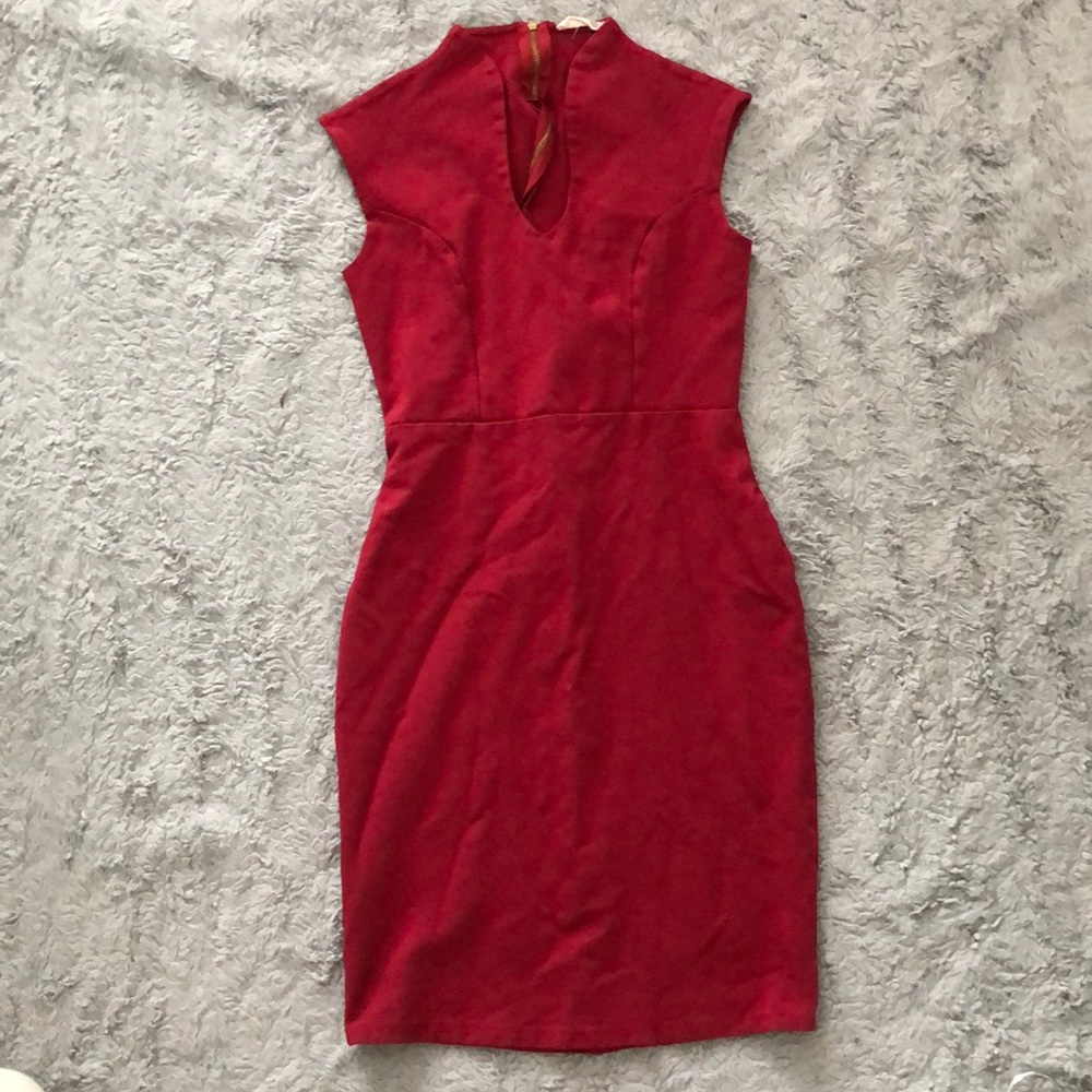 Form fitting little red dress